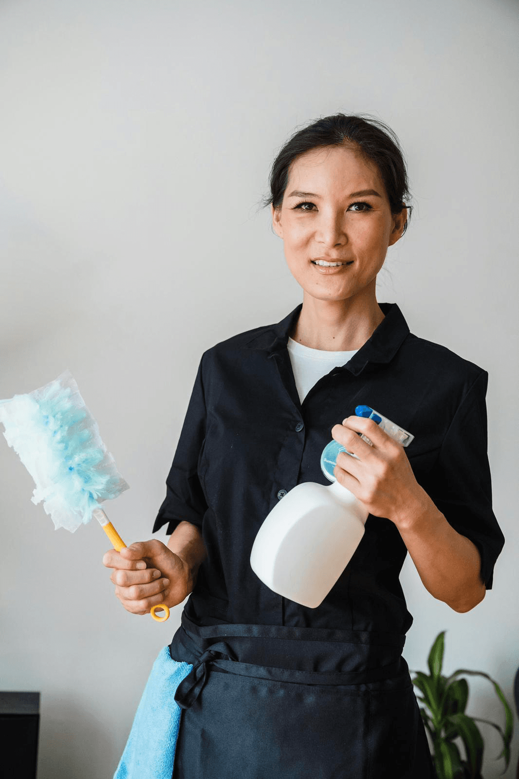 Professional providing cleaning service